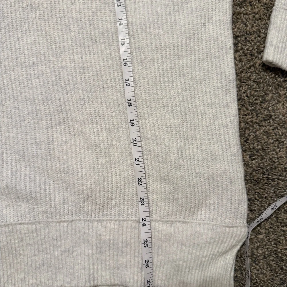 aerie Light White Ribbed Crewneck Sweater